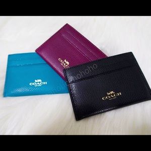 Coach card case in blue & purple